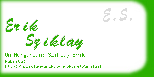 erik sziklay business card